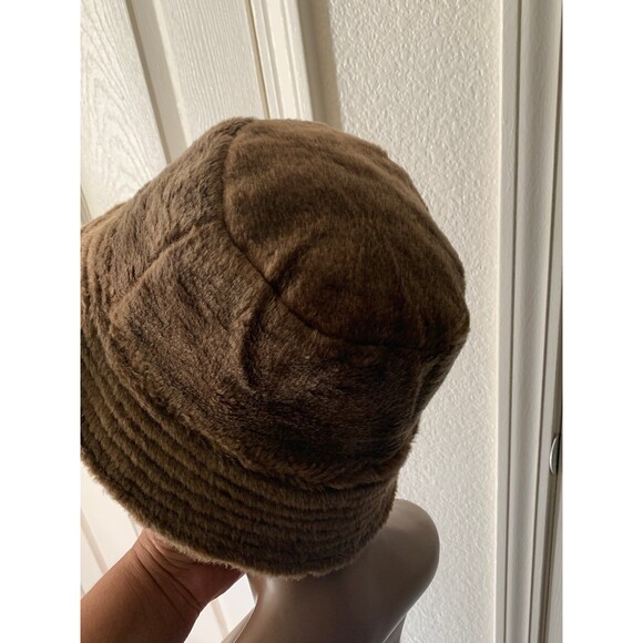 Bucket hat reversible leather crushable brown women main image 4